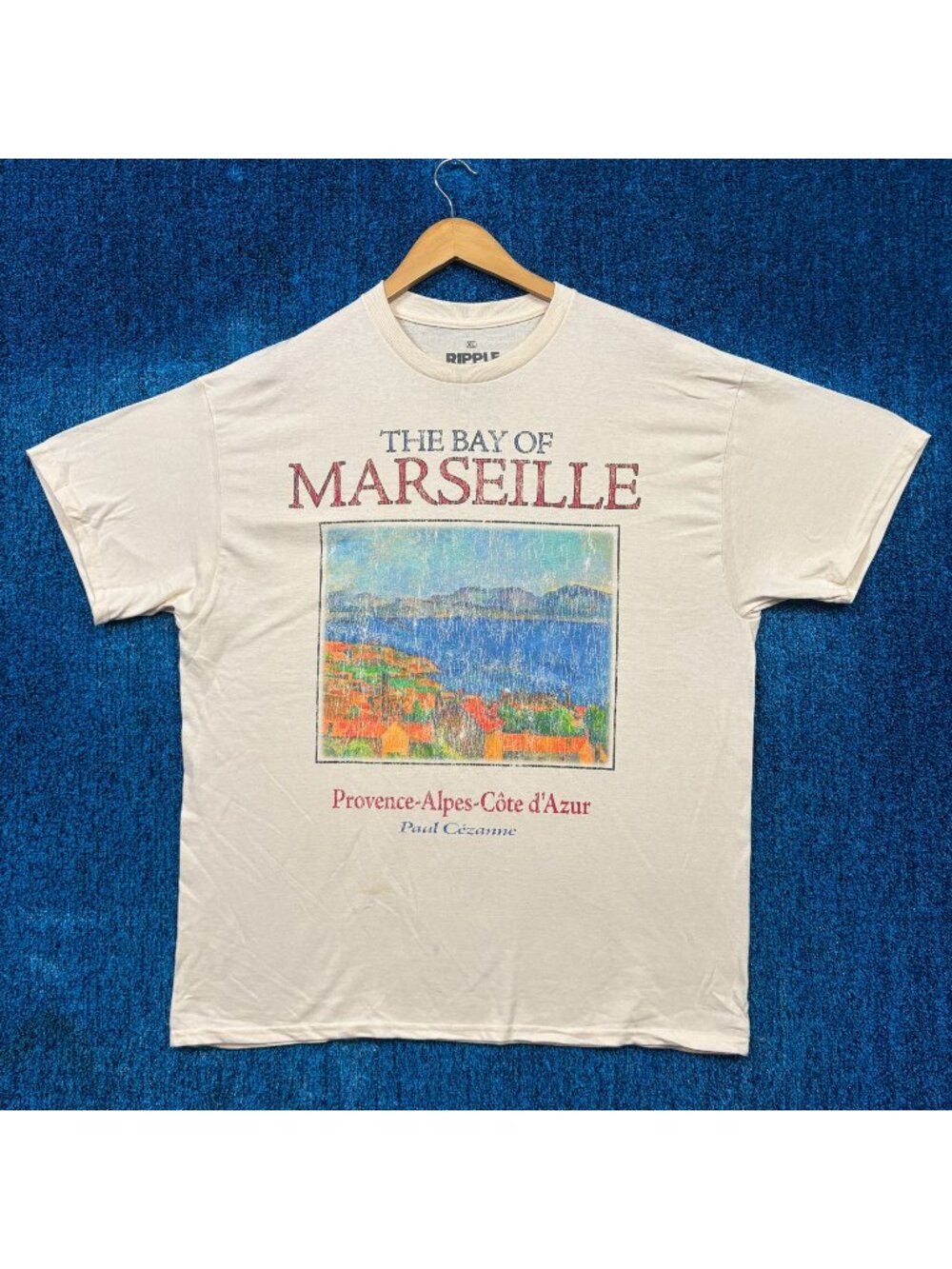Bay of Marseille French Riviera Blue Coast Painting Tee XL